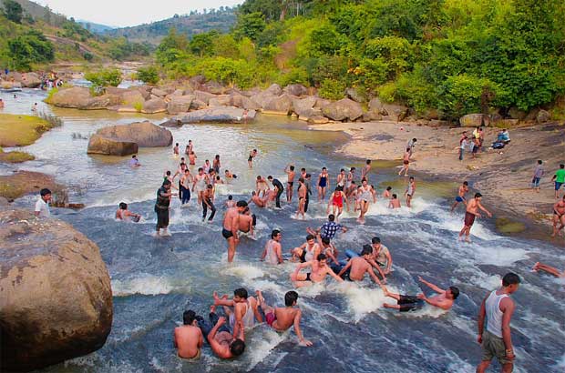 Enjoying water stream at Chaparai