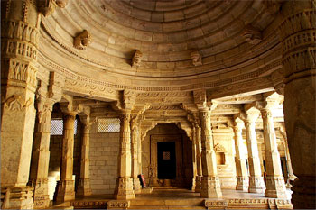 Inside Ranakpur Jain Temple