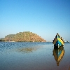 Reflection of boat at Bangarammapalam Beach