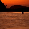 Sunset time at Bangarammapalem beach water