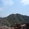 Outside hill view of Ambar fort at Jaipur