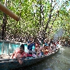 Motor boat journey from Baratang to limestone caves inside forest