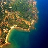 Andaman islands aerial view of Corbyns cove beach