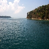 Land and forest area view on the way to Jolly buoy island in Andaman