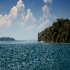Land and forest area view on the way to Jolly buoy island in Andaman