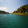 Land and forest area view on the way to Jolly buoy island in Andaman