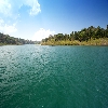 Land and forest area view on the way to Jolly buoy island in Andaman