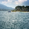 Jolly buoy island partial view from sea in Andaman