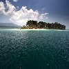 Jolly buoy island complete view from sea in Andaman