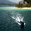 Jolly buoy boat transportation from ship to island in Andaman