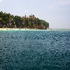 Jolly buoy island partial view from sea in Andaman