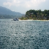 Jolly buoy island partial view from sea in Andaman