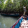 Boat journey at Bay to reach limestone at Baratang of Andaman
