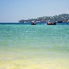 Boating to sea under water corals at North bay of Andaman
