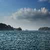 Sea and landscape on the way to Jolly buoy island from Wandoor beach of Andaman