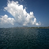 Vast landscape area with forest surrounding water at Jolly buoy of Andaman