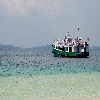 Ship for Jolly buoy journey from Wandoor beach at Andaman