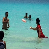 People playing in a sea beach
