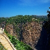 Steps near water falls in Jog falls to reach bottom of the water falls