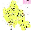 Mandya district map for important visiting places in Karnataka state of India