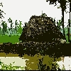 Village scene artistic filter