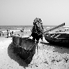 Fisher men Boats in a beach nearer to Erra Matti Dibbalu Rishikonda beach vizag