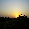 Enjoying sunset on Sand dunes at Jaisalmer 