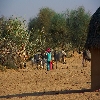 A village lady inside desert