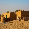 Mud houses inside desert of Jaisalmer