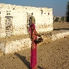 Rural woman inside desert of Jaisalmer