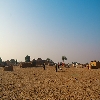 Village inside desert 