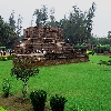 Konark Sun temple front side view with green lawn