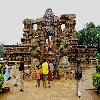 Lion over elephant at Dance hall in front of Konark temple