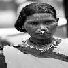 Tribal lady of Orissa vertical portrait using Tamron 70-300 on 20D Canon