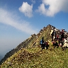 Taking rest during trekk at a peak on the way to Talhouti