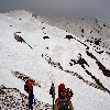 Trekking between snow to Talhouti in Kadar Kantha