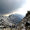 View of snow capped mountains on the way to Talhouti