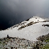On snow patches during trekking