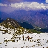 Going from Kedarkantha to Luhasa camp site during trekking