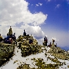 Enjoying the 360 degree veiw at Kedarkantha peak 