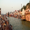 Taking bath on river Ganga at Haridwar Hari-Ki-Pauri area