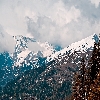Snow mountains near Lahusa camp site during trekking