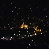 Mysore palace from Chamundi hill during lighting arrangement during Dasara