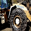 Chain is mounted on tyres to prevent skidding near Gangotri