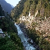 Bhagirathi river by the side of the road on the journey towards Gangotri