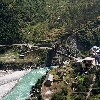 Near Gangotri river Bhagirathi and bridge 