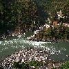 Rudraprayag the confluence of Mandakini & Alaknanda rivers 