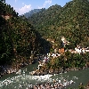 Distance photo of confluence of Alaknanda & Mandakini at Rudraprayag