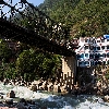 A bridge over river Alaknanda before the confluence at Karanprayag