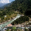 Nandakini and Alaknanda confluence at Nandaprayag